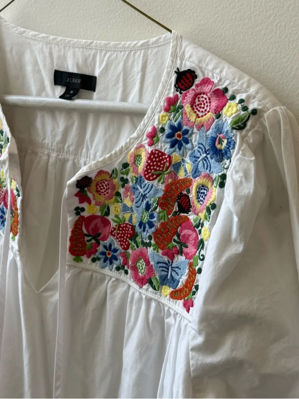 J.‎ Crew Embroidered Farmers Market Poplin Dress medium